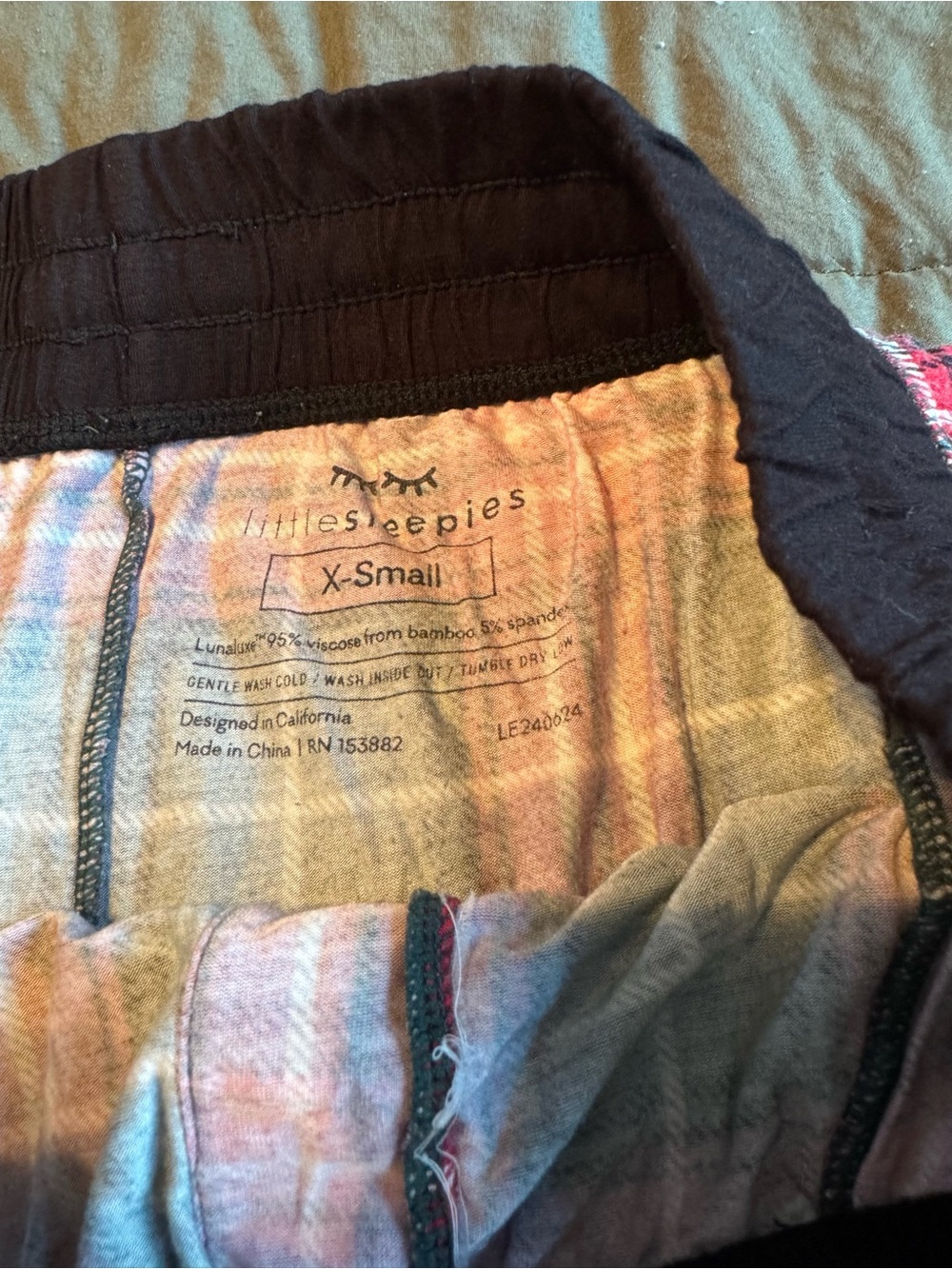 little sleepies Red and Green Plaid Lounge Pants - Picture 2 of 2